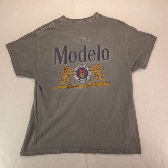 Modelo Short Sleeve Crew Neck Graphic T Shirt Mens Size Extra Large XL Gray - Picture 9 of 9